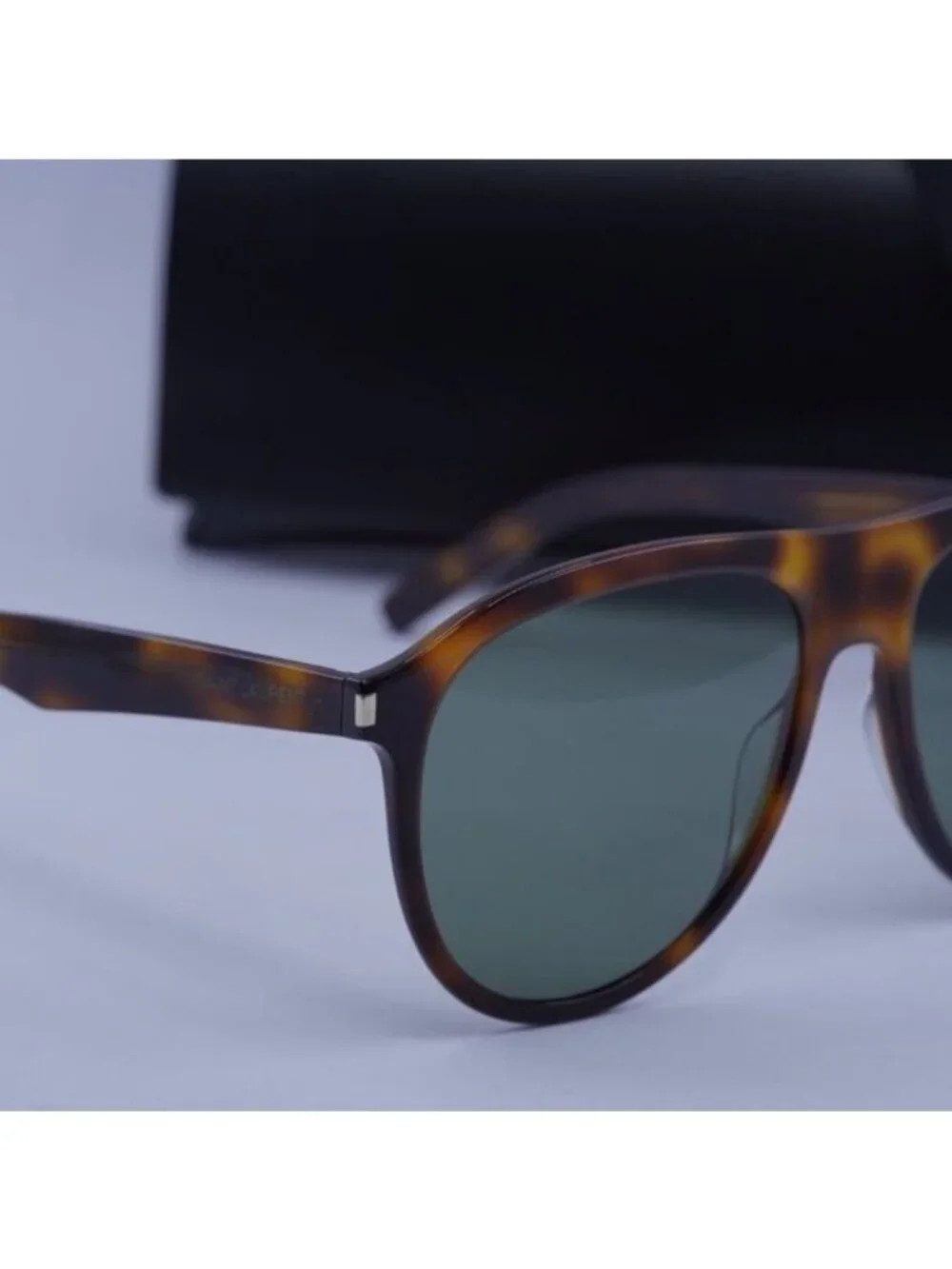 Saint Laurent SL432 SLIM 002 Aviator Sunglasses - Havana/Green